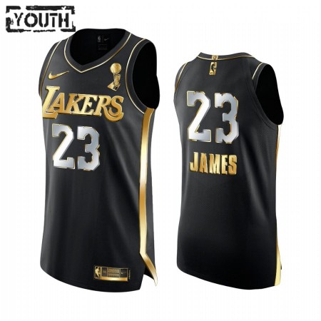 Dres Los Angeles Lakers LeBron James 23 2020-21 Crna Golden Edition Swingman - Dječji